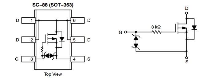 Schematic - onsemi NxJS3151P Single P-Channel Power MOSFETs